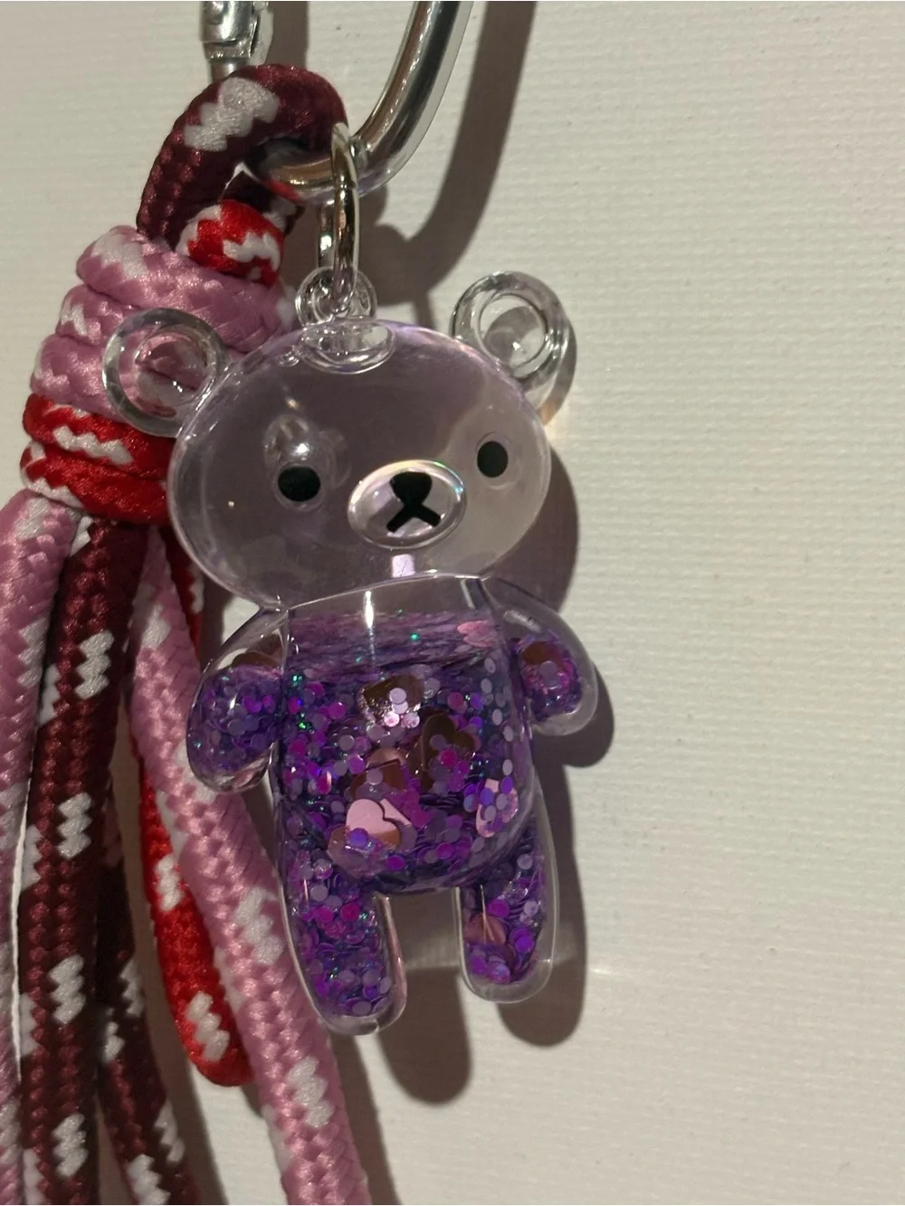 Purple Teddy Confetti Globe Charm - NWOT